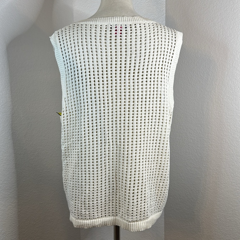 Vince Camuto Cream Open Knit Sweater Tank Size X-Large NWOT - Picture 5 of 10